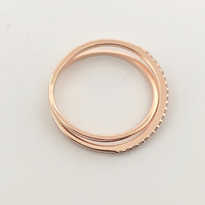 Anello oro Rosa 18kt Diamanti 0,10 Ct-2b Gioielli