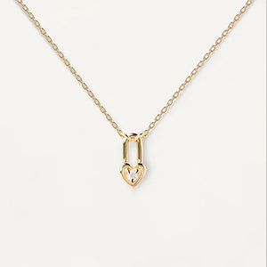 Collana PdPaola CO01-510-U Essentials Lucchetto Cuore argento donna-2b Gioielli