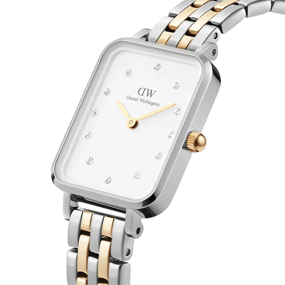 Orologio DW Quadro Lumine 5-Link Two-Tone DW00100625 donna 20 mm-2b Gioielli