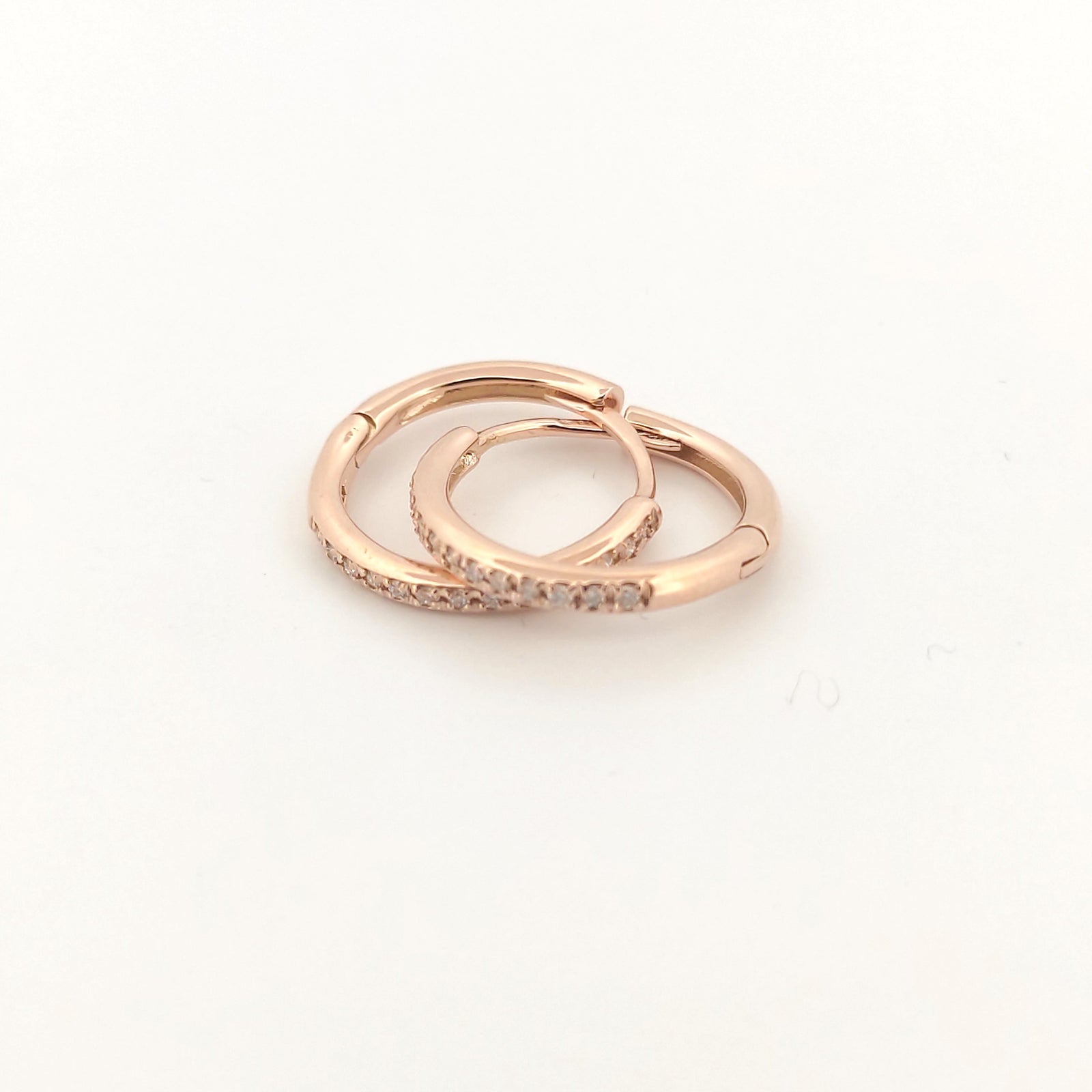 Orecchini oro rosa 18kt Diamanti 0,14 Ct a cerchio-2b Gioielli