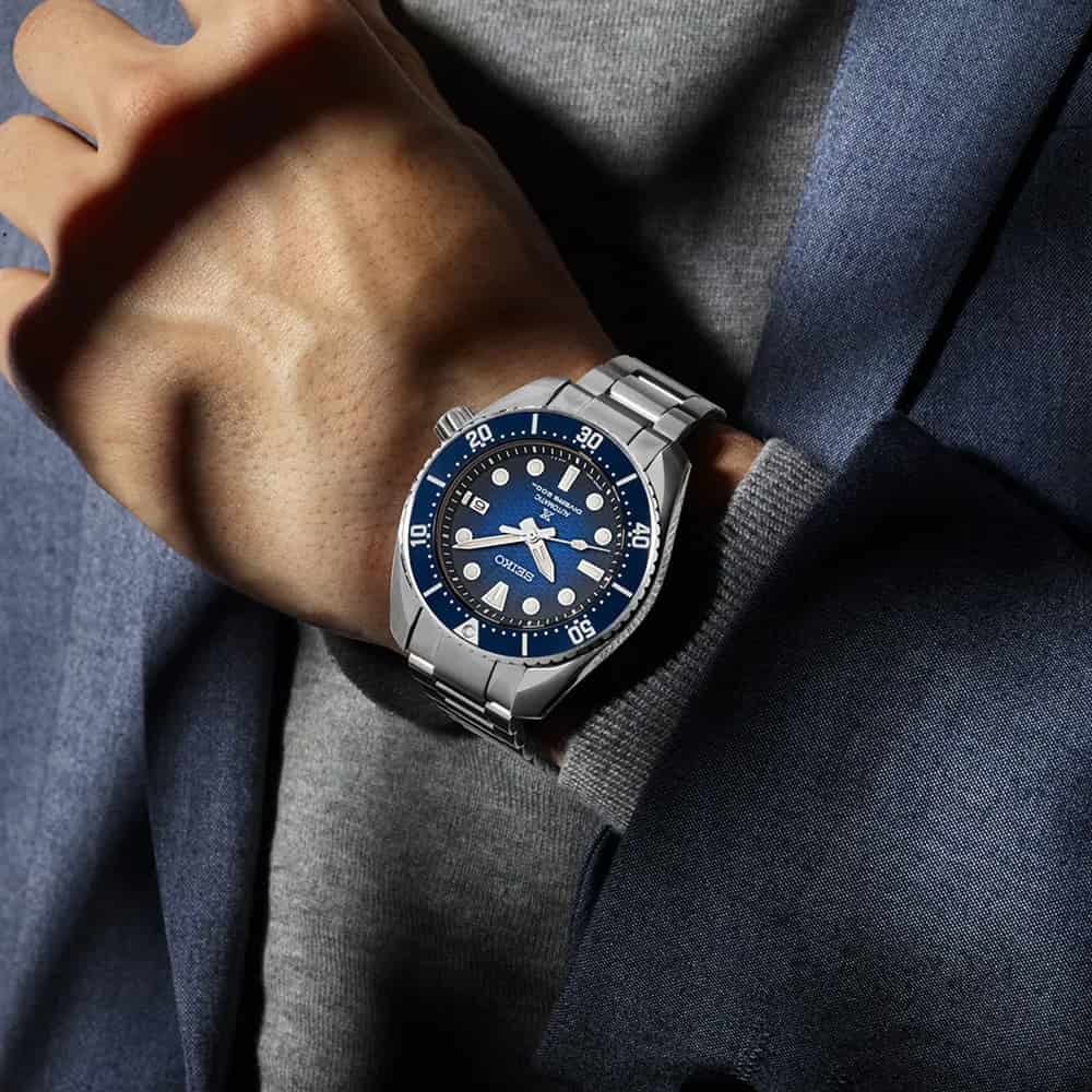 Orologio Seiko Prospex SPB321J1 King Sumo Blue Gradation Diver uomo 45 mm-2b Gioielli