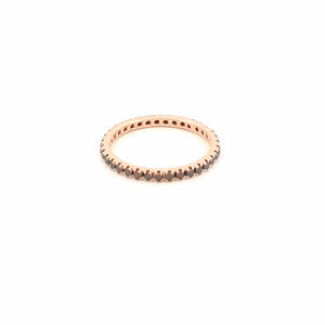 Anello veretta Eternity oro rosa 18kt Diamanti neri 0,48 Ct misura 11-2b Gioielli