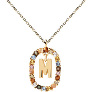 Collana PdPaola CO01-272-U Lettera M in argento 925 placcato oro 18 Kt-2b Gioielli