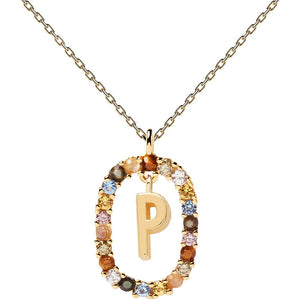 Collana PdPaola CO01-275-U Lettera P in argento 925 placcato oro 18 Kt-2b Gioielli