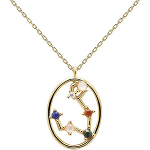 Collana PdPaola CO01-343-U Zodiac Constellation Pesci argento placcato oro 18 K-2b Gioielli