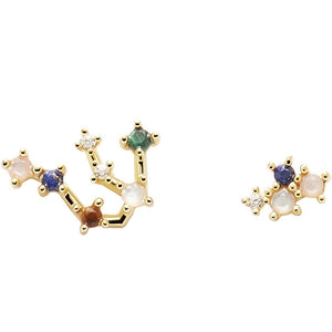 Orecchini PdPaola AR01-402-U Zodiac Constellation Acquario argento placcato oro 18 K-2b Gioielli