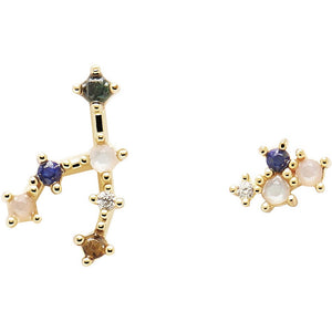 Orecchini PdPaola AR01-405-U Zodiac Constellations Toro argento placcato oro 18 K-2b Gioielli