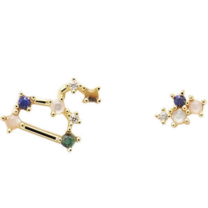 Orecchini PdPaola AR01-408-U Zodiac Constellations Leone argento placcato oro 18 K-2b Gioielli