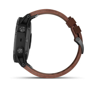 Orologio Garmin Fenix 5X Plus Gray Sapphire 51mm pelle marrone 010-01989-03-2b Gioielli