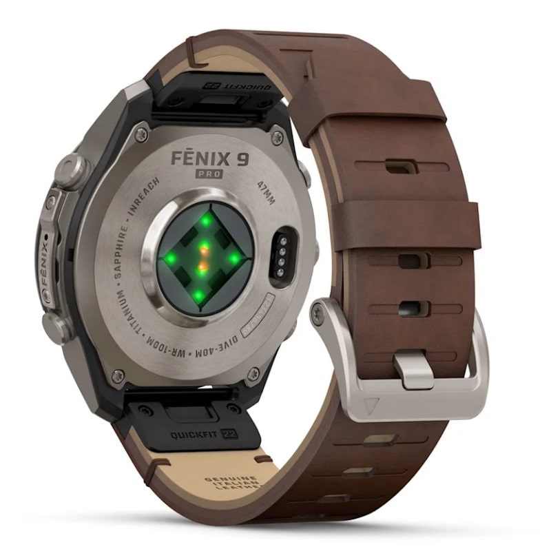 Garmin fēnix® 9 PRO 47 mm AMOLED Sapphire 010-04336-41 - Titanio e pelle+silicone-2b Gioielli