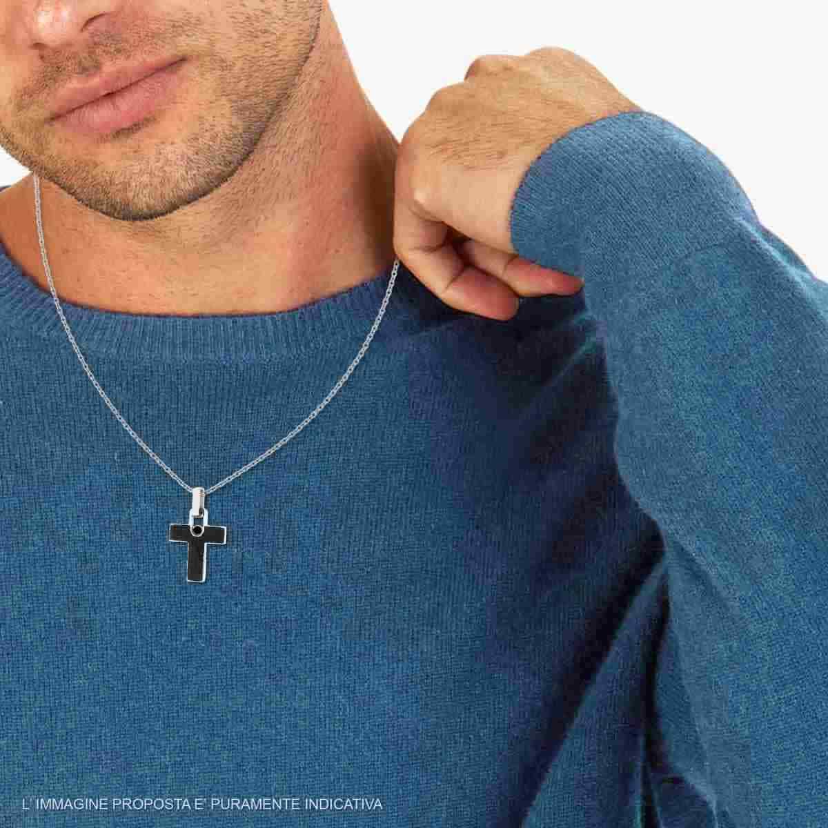 Collana uomo in acciaio croce-2b Gioielli