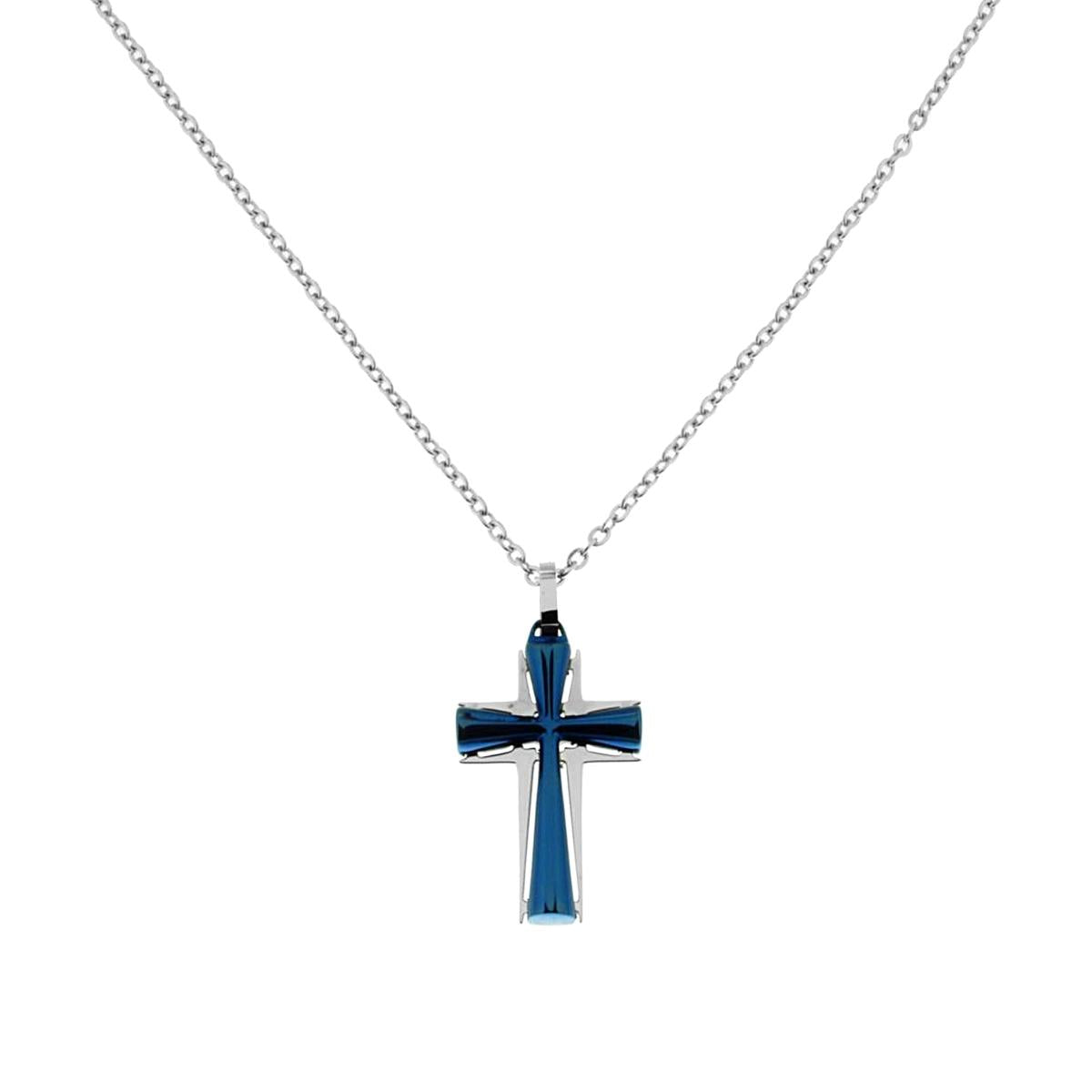 Collana uomo in acciaio croce-2b Gioielli