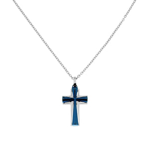 Collana uomo in acciaio croce-2b Gioielli