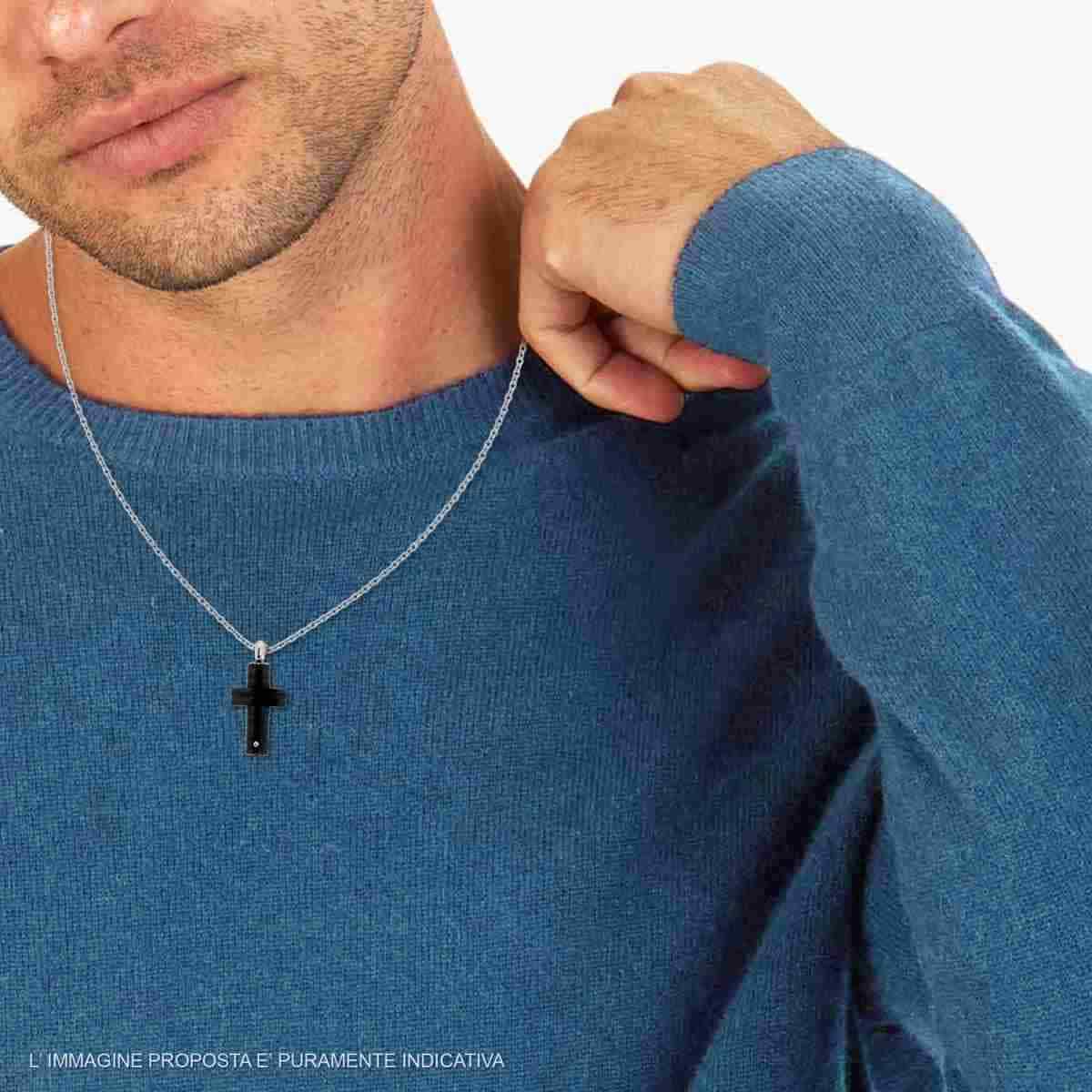 Collana uomo in acciaio croce-2b Gioielli