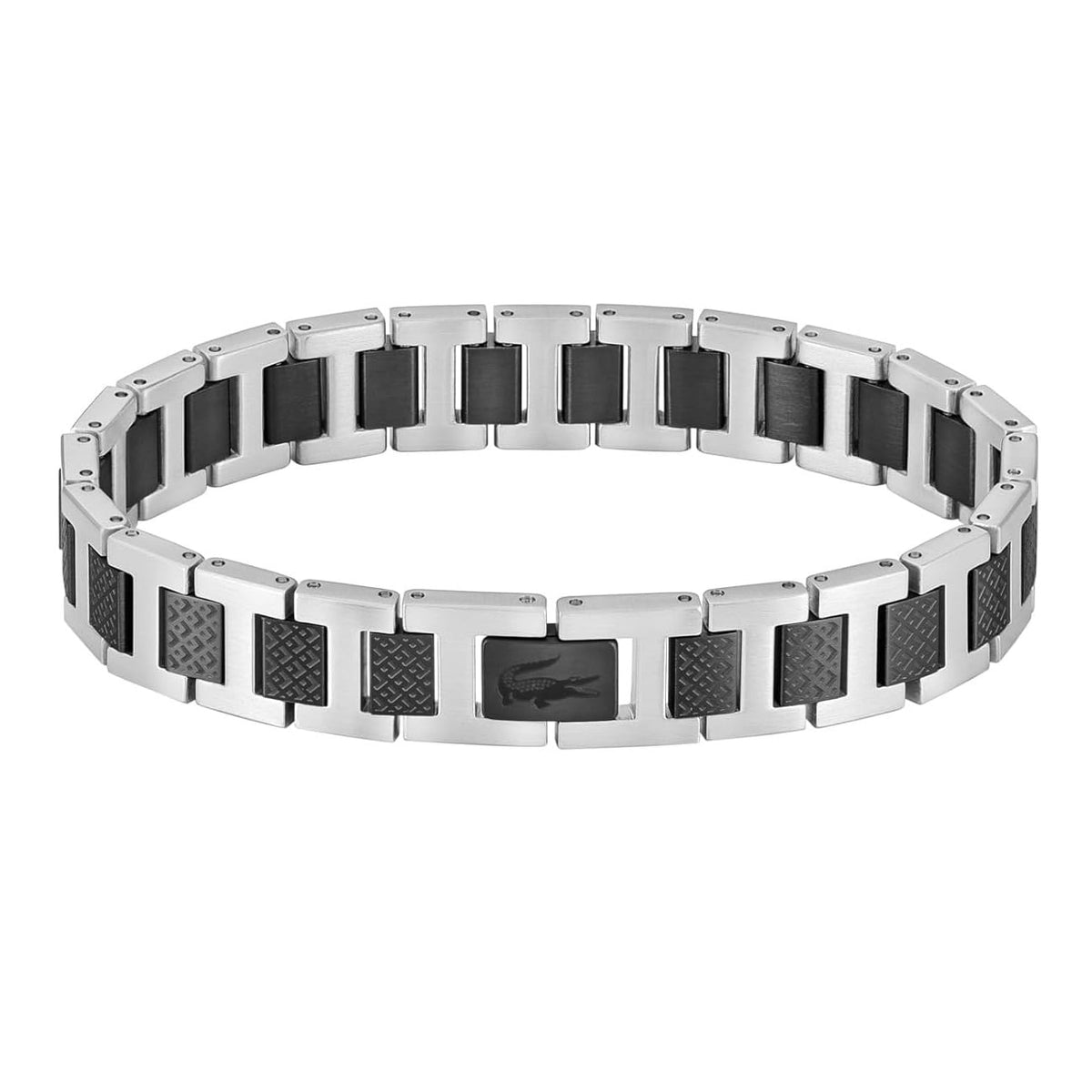 Bracciale Lacoste Metropole 2040418 Uomo – Acciaio e Maglie Centrali Ion Plated Petit Piqué-2b Gioielli