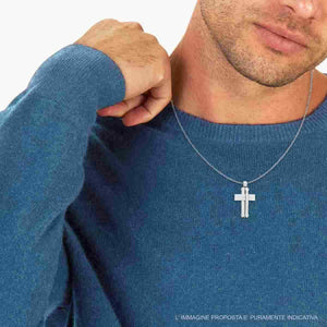 Collana uomo in acciaio croce-2b Gioielli