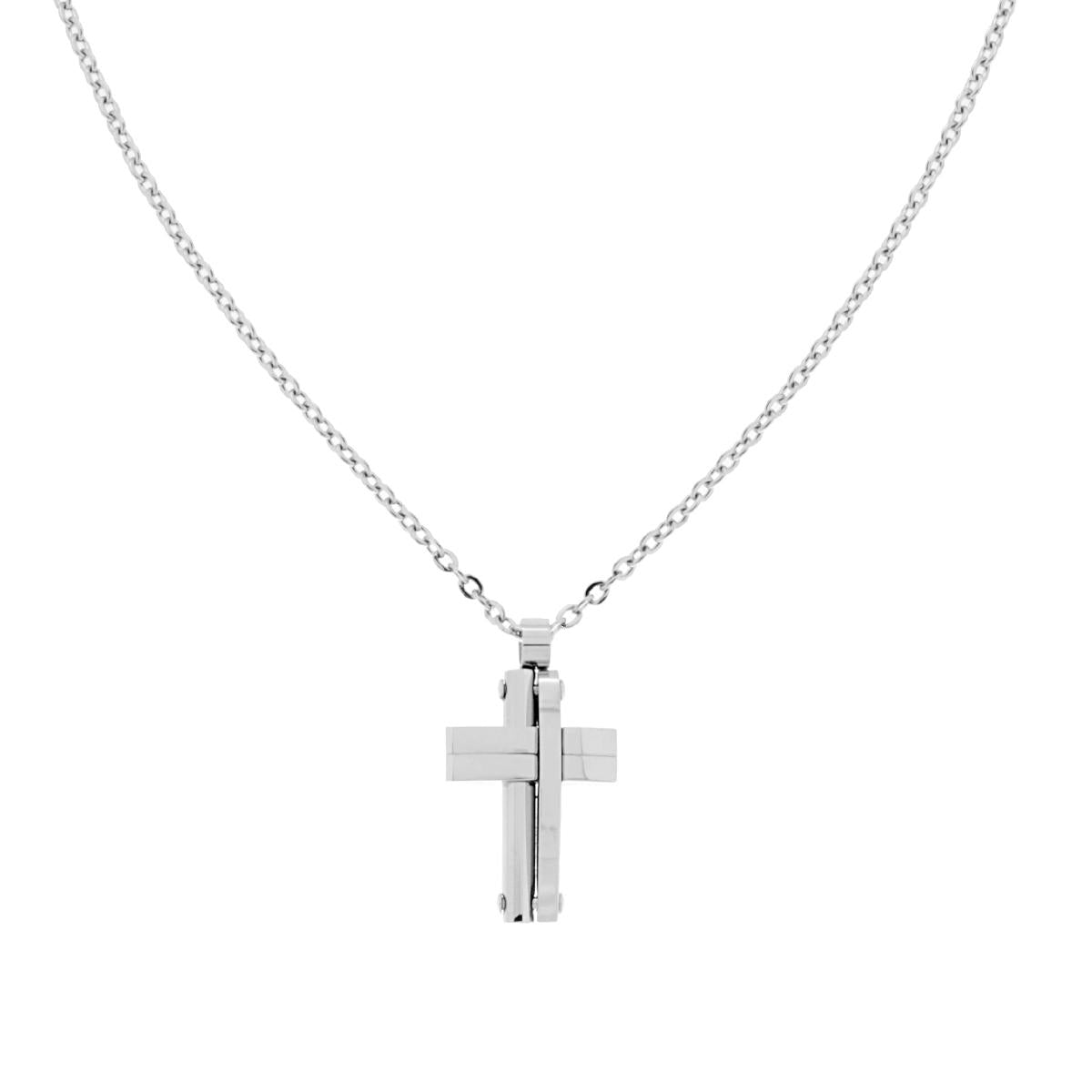 Collana uomo in acciaio croce-2b Gioielli