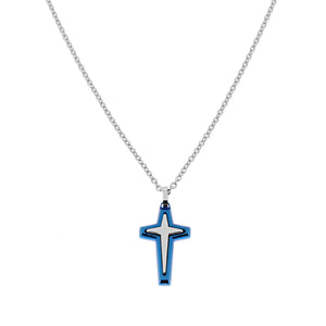 Collana uomo in acciaio croce-2b Gioielli