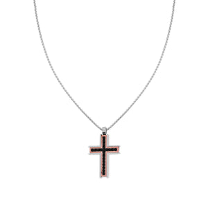 Collana uomo in acciaio croce-2b Gioielli