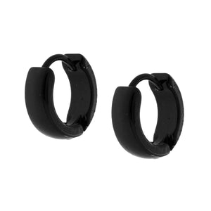 Orecchini in acciaio cerchio 13 mm nero-2b Gioielli