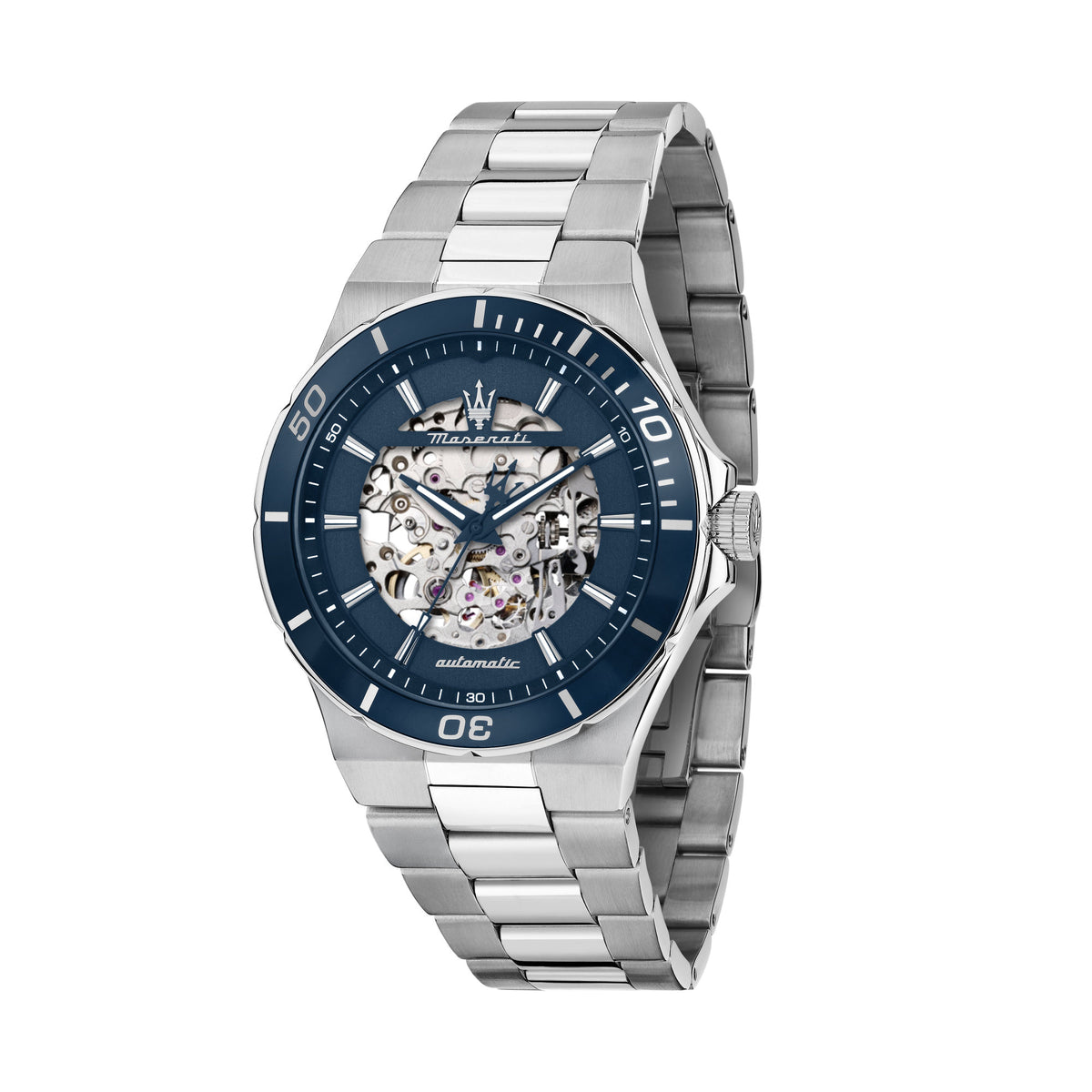 Orologio Maserati Sfida R8823140019 automatico scheletrato blu-2b Gioielli
