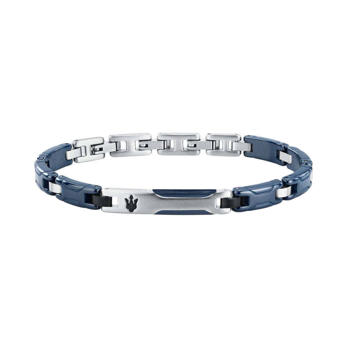 Bracciale Maserati Ceramic JM426ATZ94 uomo in ceramica blu e acciaio argentato-2b Gioielli