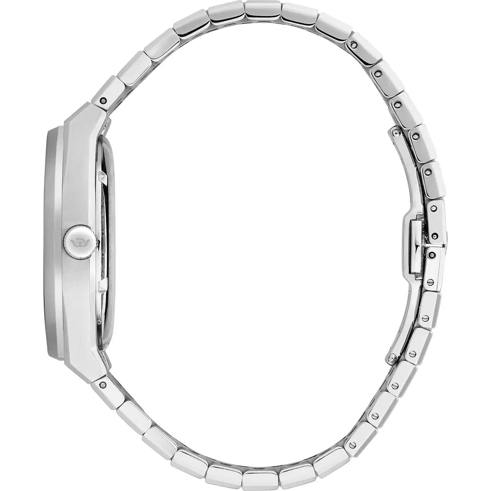 Philip Watch Windsurf R8223533003, profilo cassa in acciaio e bracciale aperto, vista laterale