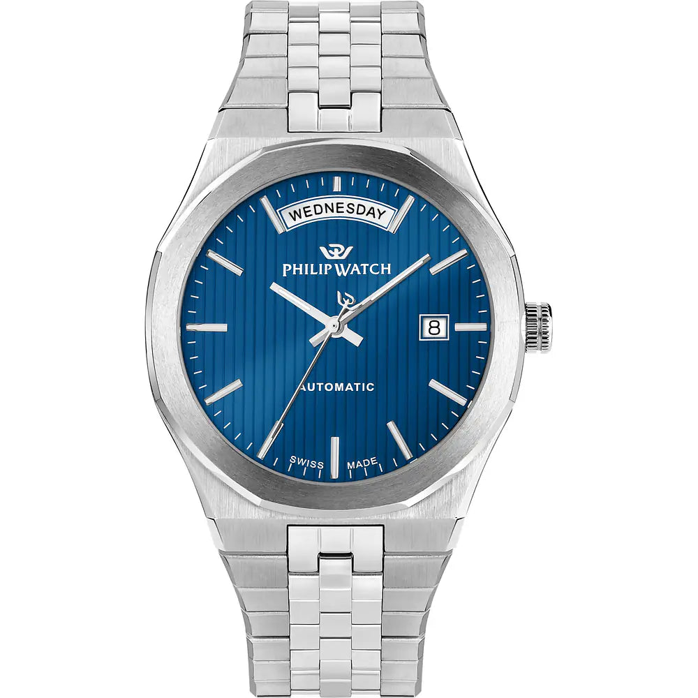 Philip Watch Windsurf R8223533003 automatico, quadrante blu con giorno e data, vista frontale