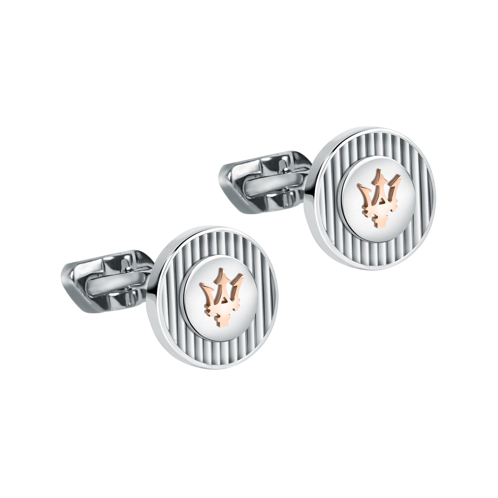 Gemelli Maserati Jewels JM121ATK14 in acciaio con Tridente-2b Gioielli