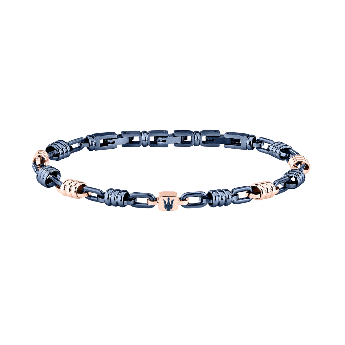 Bracciale Maserati JM426ATZ90: vista completa del bracciale in blu e oro rosa