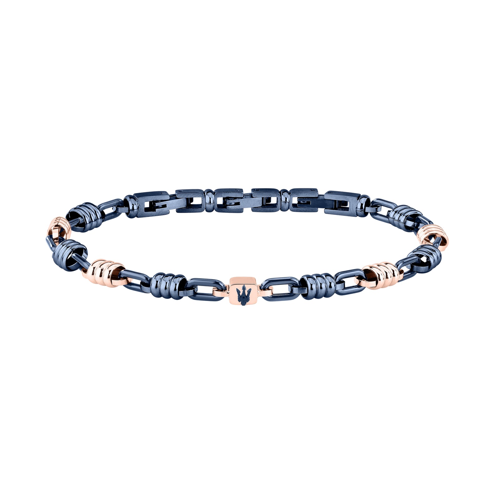 Bracciale Maserati JM426ATZ90: vista completa del bracciale in blu e oro rosa