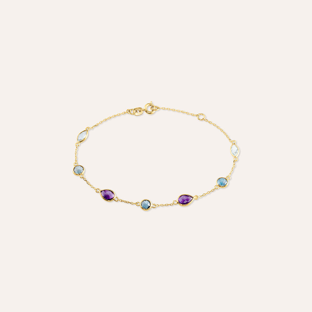 Bracciale Stroili Amélie 1437870 oro 9 kt con topazi e ametiste-2b Gioielli