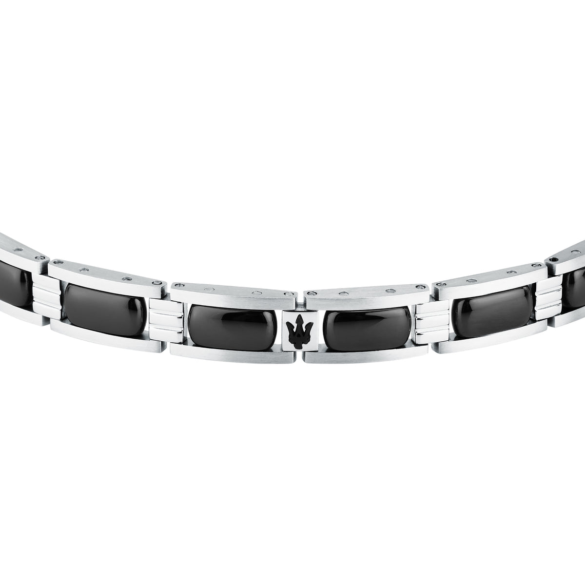 Bracciale Maserati Ceramic JM426ATZ102 uomo in ceramica nera e acciaio argentato-2b Gioielli