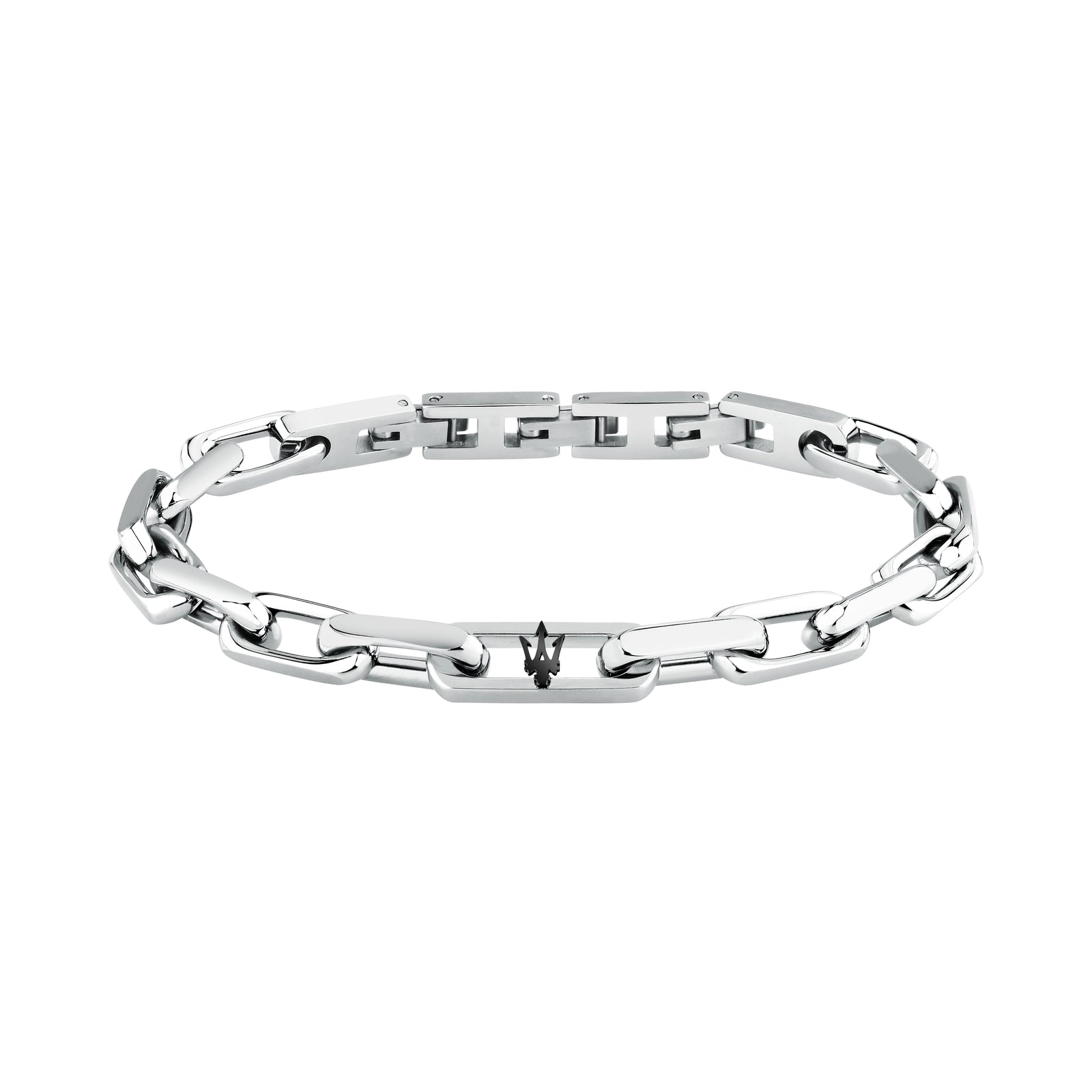 Bracciale Maserati Iconic JM526AVD116, vista completa con maglie in acciaio