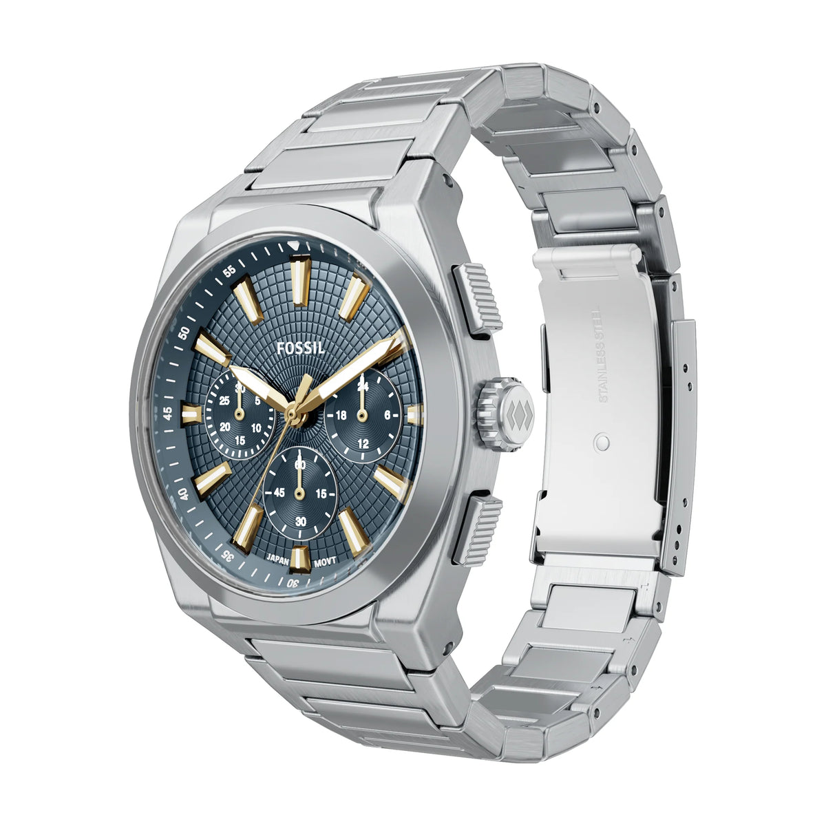 Orologio Fossil Everett FS6154 cronografo blu 44 mm-2b Gioielli