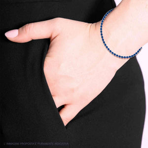 Bracciale tennis cristalli blu 3 mm-2b Gioielli