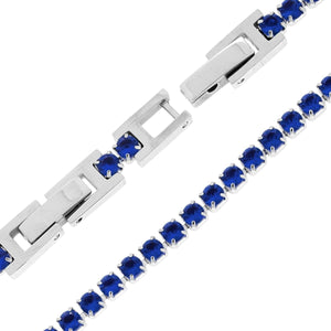 Bracciale tennis cristalli blu 3 mm-2b Gioielli