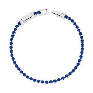 Bracciale tennis cristalli blu 3 mm-2b Gioielli