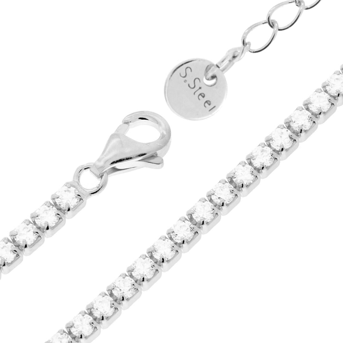 Bracciale tennis cristalli bianchi 2 mm-2b Gioielli