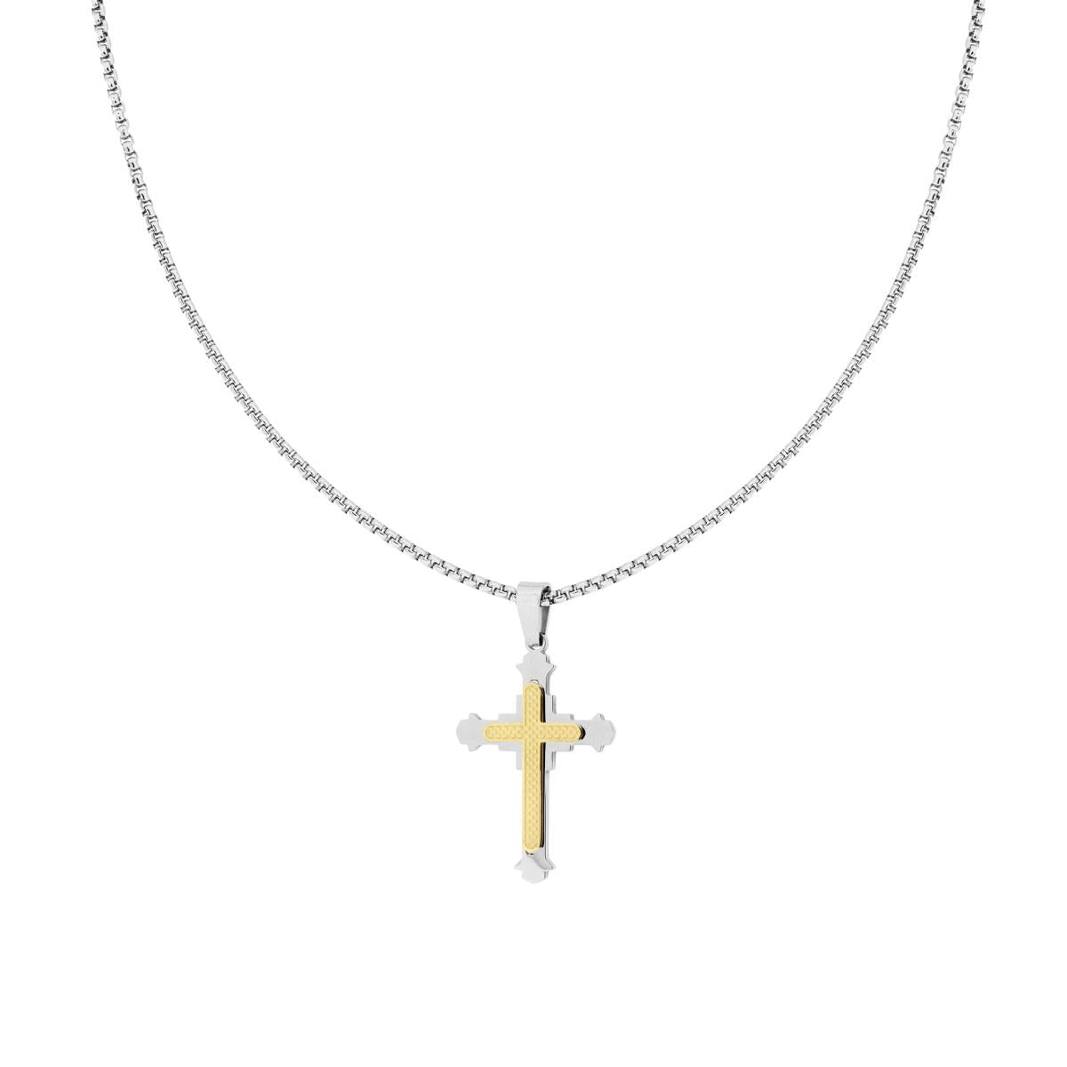 Collana uomo in acciaio croce-2b Gioielli