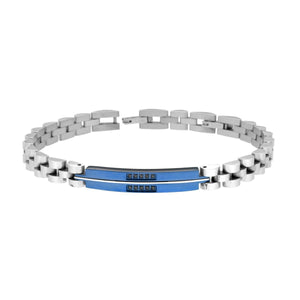 Bracciale uomo in acciaio con piastrina-2b Gioielli