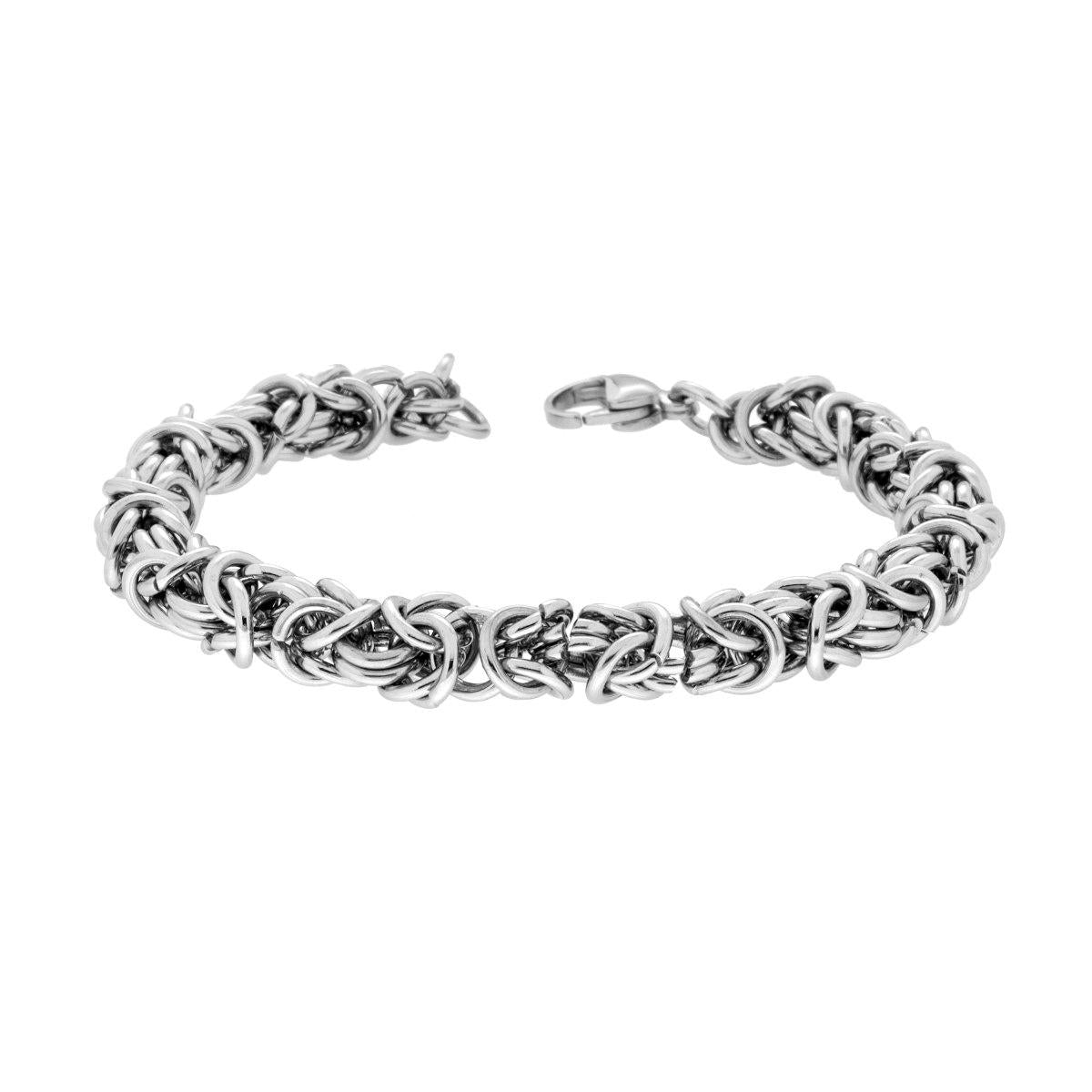 Bracciale uomo in acciaio catena bizantina-2b Gioielli