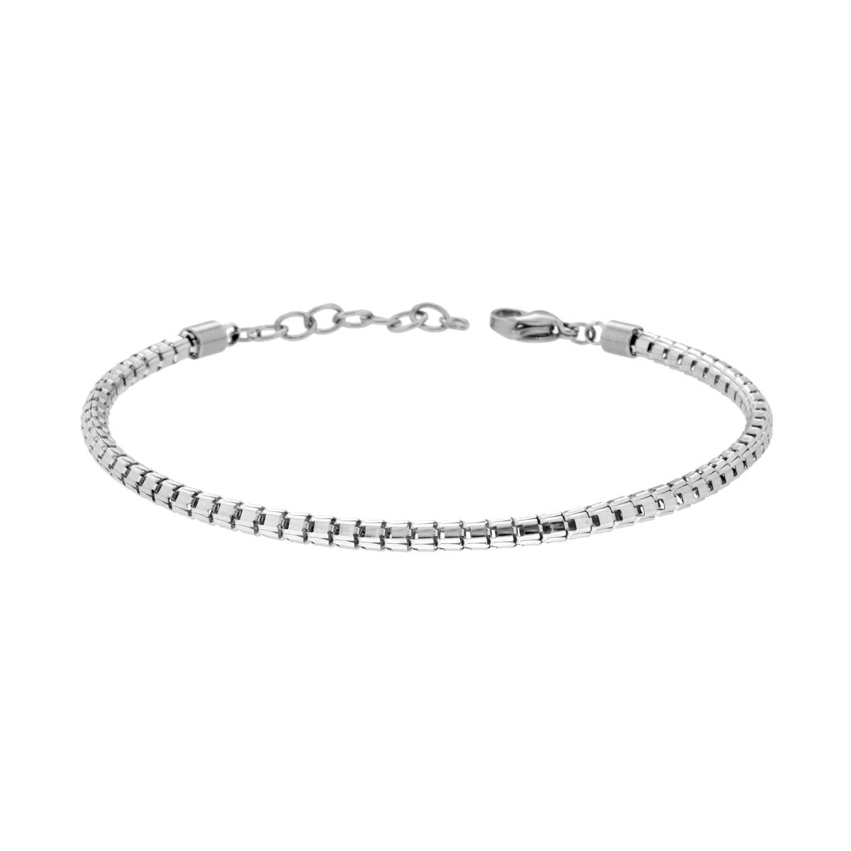 Bracciale uomo in acciaio coda di topo-2b Gioielli
