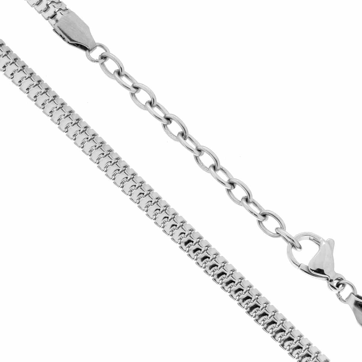 Collana in acciaio coda di topo 50 cm-2b Gioielli