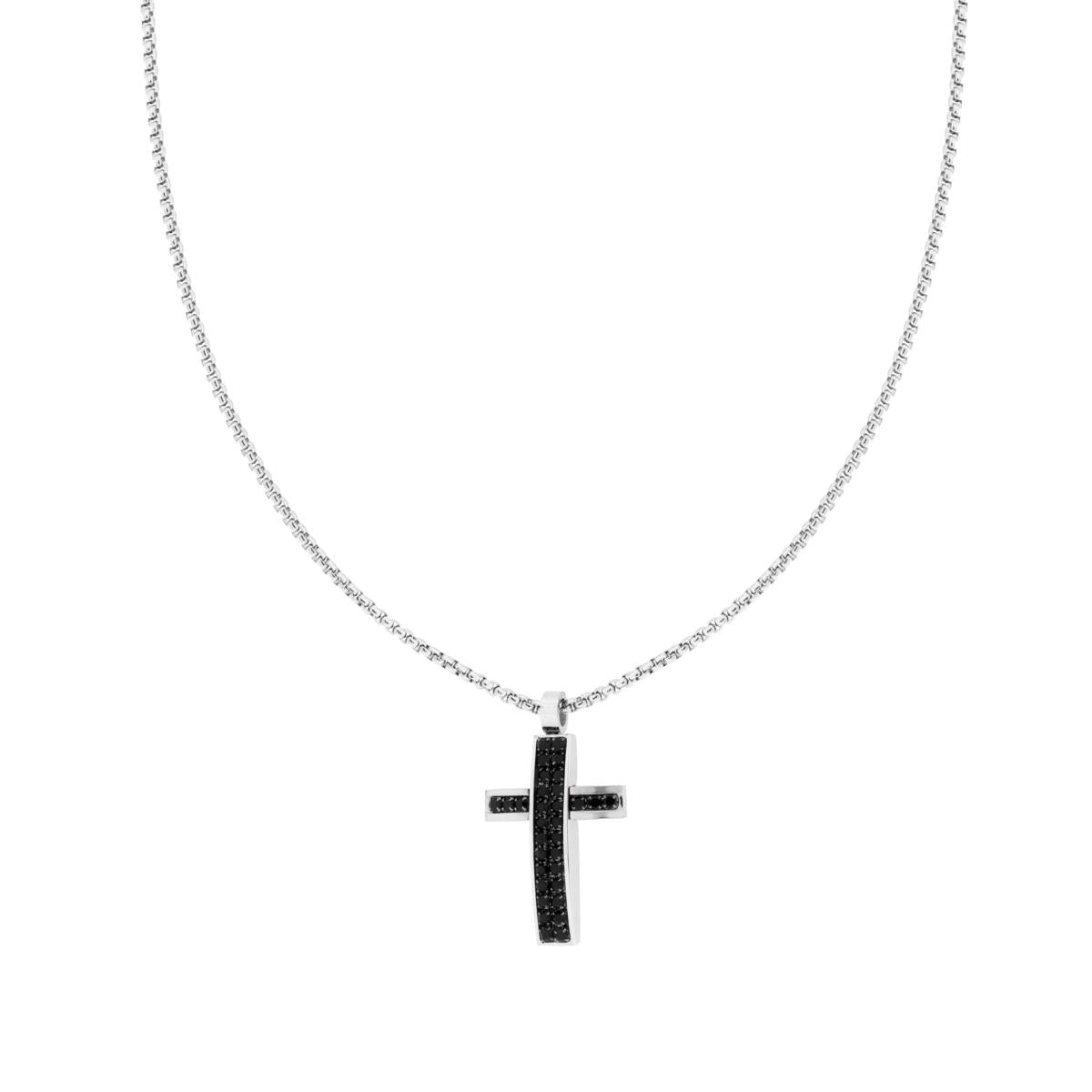 Collana uomo in acciaio croce-2b Gioielli