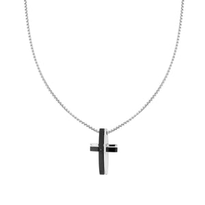 Collana uomo in acciaio croce-2b Gioielli