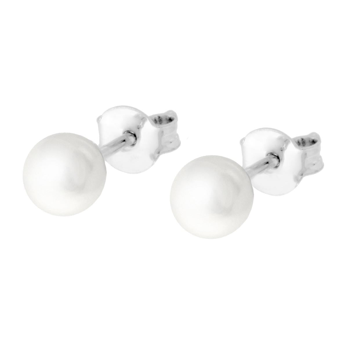 Orecchini donna in acciaio perle 6 mm-2b Gioielli