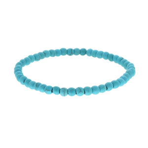 Bracciale elastico pietre turchesi 4 mm-2b Gioielli
