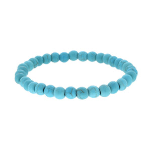 Bracciale elastico pietre turchesi 6 mm-2b Gioielli