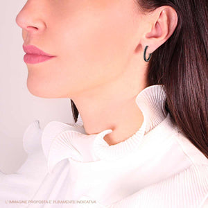 Orecchini in acciaio cerchio 18 mm nero-2b Gioielli